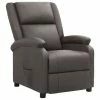 VidaXL Fauteuil inclinable Gris Cuir véritable 2 VidaXL Fauteuil inclinable Gris Cuir véritable -Fauteuils Soldes image 1 337050