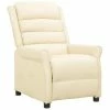 VidaXL Fauteuil inclinable Crème Similicuir