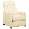 VidaXL Fauteuil inclinable Crème Similicuir