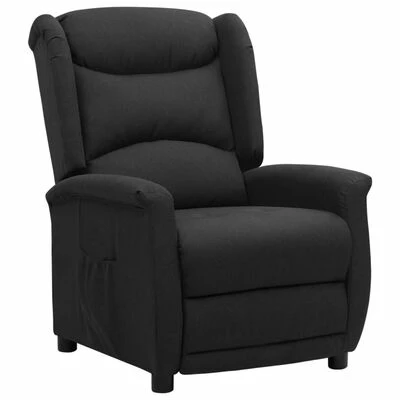 VidaXL Fauteuil inclinable Noir Tissu 3 VidaXL Fauteuil inclinable Noir Tissu