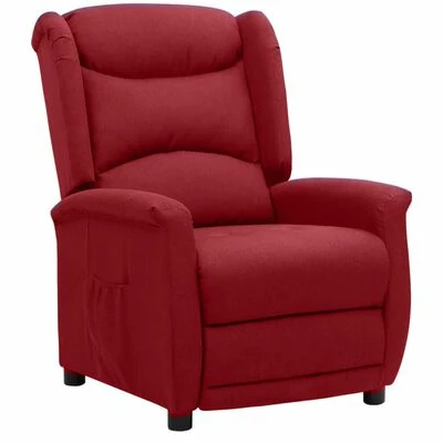 VidaXL Fauteuil inclinable Rouge bordeaux Tissu 3 VidaXL Fauteuil inclinable Rouge bordeaux Tissu