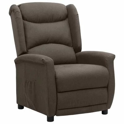 VidaXL Fauteuil inclinable Marron Tissu 3 VidaXL Fauteuil inclinable Marron Tissu
