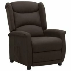 VidaXL Fauteuil inclinable Marron foncé Tissu