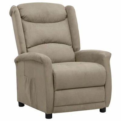 VidaXL Fauteuil inclinable Gris clair Tissu microfibre 3 VidaXL Fauteuil inclinable Gris clair Tissu microfibre