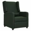 VidaXL Fauteuil inclinable Vert foncé Tissu