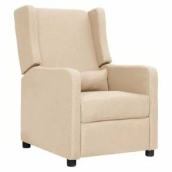 VidaXL Fauteuil inclinable Crème Tissu