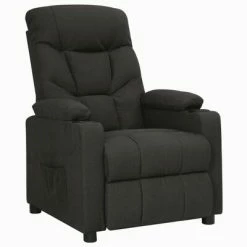 VidaXL Fauteuil inclinable Noir Tissu