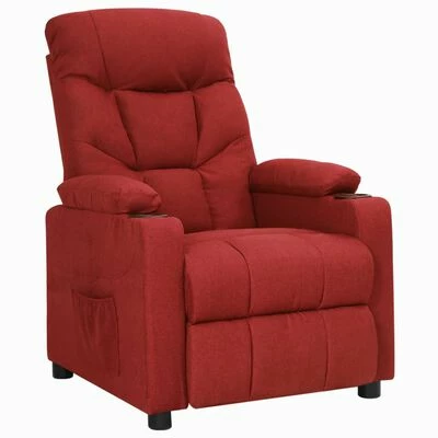 VidaXL Fauteuil inclinable Rouge bordeaux Tissu 3 VidaXL Fauteuil inclinable Rouge bordeaux Tissu