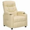 VidaXL Fauteuil inclinable Crème Tissu