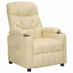 VidaXL Fauteuil inclinable Crème Tissu