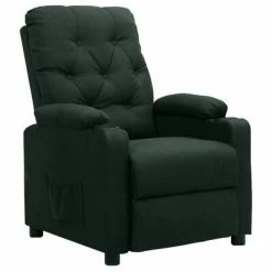 VidaXL Fauteuil inclinable Vert foncé Tissu