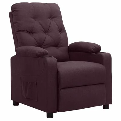 VidaXL Fauteuil inclinable Violet Tissu 3 VidaXL Fauteuil inclinable Violet Tissu