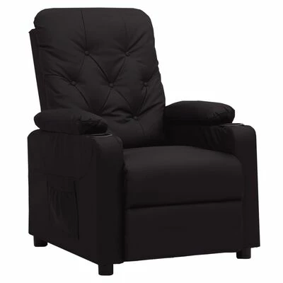 VidaXL Fauteuil inclinable Noir Similicuir 3 VidaXL Fauteuil inclinable Noir Similicuir