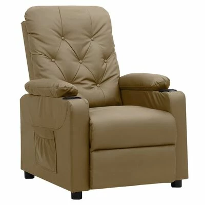 VidaXL Fauteuil inclinable Cappuccino Similicuir 3 VidaXL Fauteuil inclinable Cappuccino Similicuir