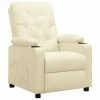 VidaXL Fauteuil inclinable Crème Similicuir