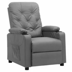 VidaXL Fauteuil inclinable Gris Similicuir