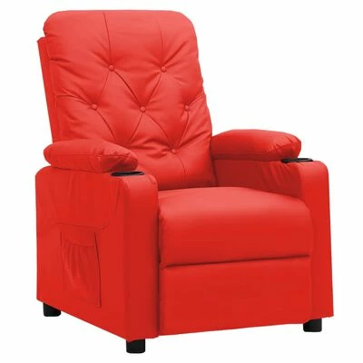 VidaXL Chaise inclinable Rouge Similicuir 3 VidaXL Chaise inclinable Rouge Similicuir