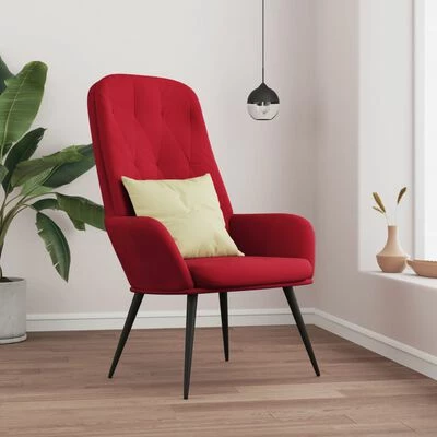 VidaXL Chaise de relaxation Rouge bordeaux Velours 4 VidaXL Chaise de relaxation Rouge bordeaux Velours – Image 2