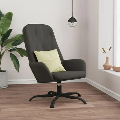 VidaXL Chaise de relaxation Gris foncé Velours 4 VidaXL Chaise de relaxation Gris foncé Velours – Image 2