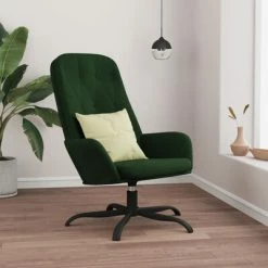 VidaXL Chaise de relaxation Vert foncé Velours 9 VidaXL Chaise de relaxation Vert foncé Velours -Fauteuils Soldes image 1 341207