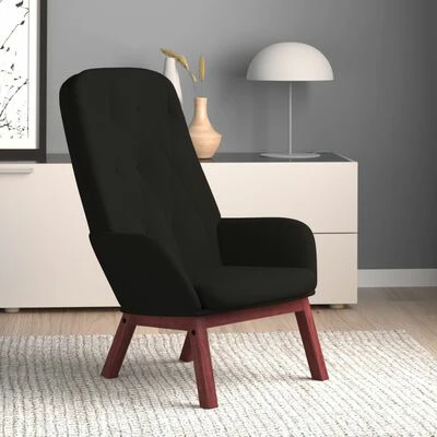 VidaXL Chaise de relaxation Noir Velours 4 VidaXL Chaise de relaxation Noir Velours – Image 2