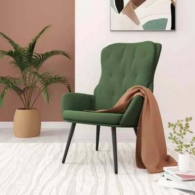 VidaXL Chaise de relaxation Vert foncé Velours 4 VidaXL Chaise de relaxation Vert foncé Velours – Image 2