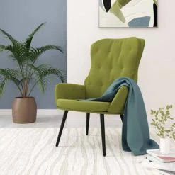 VidaXL Chaise de relaxation Vert clair Velours -Fauteuils Soldes image 1 341232
