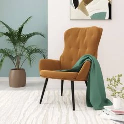 VidaXL Chaise de relaxation Marron Velours -Fauteuils Soldes image 1 341237