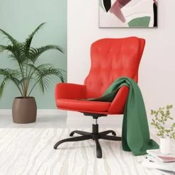 VidaXL Chaise de relaxation Rouge Similicuir -Fauteuils Soldes image 1 341245