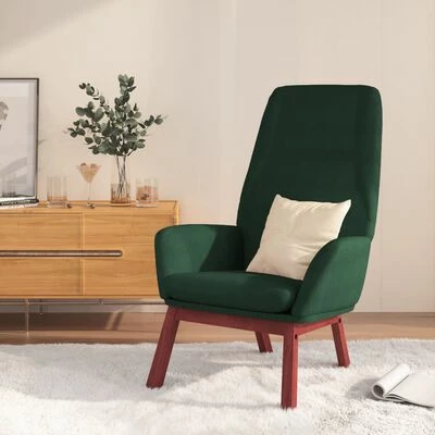 VidaXL Chaise de relaxation Vert foncé Tissu 4 VidaXL Chaise de relaxation Vert foncé Tissu – Image 2