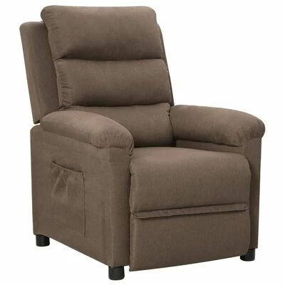 VidaXL Fauteuil inclinable Taupe Tissu 3 VidaXL Fauteuil inclinable Taupe Tissu