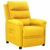 VidaXL Fauteuil inclinable Jaune Tissu