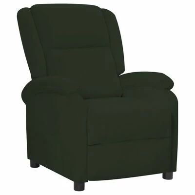 VidaXL Fauteuil inclinable Vert foncé Velours 3 VidaXL Fauteuil inclinable Vert foncé Velours