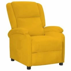 VidaXL Fauteuil inclinable Jaune Velours