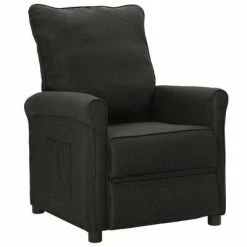 VidaXL Fauteuil inclinable Noir Tissu