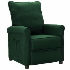 VidaXL Fauteuil inclinable Vert foncé Tissu