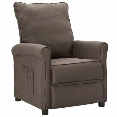 VidaXL Fauteuil inclinable Taupe Tissu 3 VidaXL Fauteuil inclinable Taupe Tissu