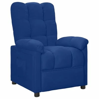 VidaXL Fauteuil inclinable Bleu Tissu 3 VidaXL Fauteuil inclinable Bleu Tissu