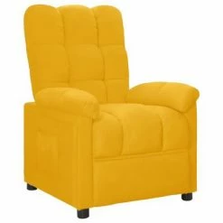 VidaXL Fauteuil inclinable Jaune Tissu