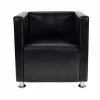 VidaXL Fauteuil cube Noir Similicuir