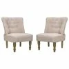 VidaXL Chaises en style français 2 pcs Crème Tissu 2 VidaXL Chaises en style français 2 pcs Crème Tissu -Fauteuils Soldes image 2 240288