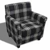 VidaXL Fauteuil avec coussin Noir Tissu