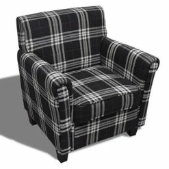 VidaXL Fauteuil avec coussin Noir Tissu