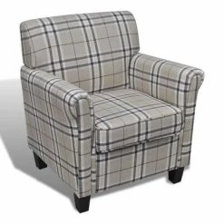VidaXL Fauteuil avec coussin Crème Tissu