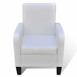 VidaXL Fauteuil Blanc Similicuir -Fauteuils Soldes image 2 241110