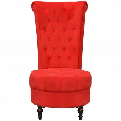 VidaXL Chaise de canapé avec dossier haut Rouge Tissu 4 VidaXL Chaise de canapé avec dossier haut Rouge Tissu – Image 2