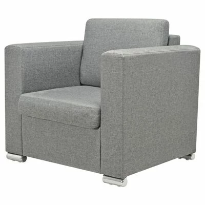 VidaXL Fauteuil Gris clair Tissu 2 VidaXL Fauteuil Gris clair Tissu