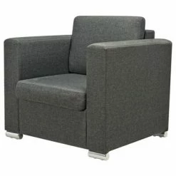VidaXL Fauteuil Gris foncé Tissu