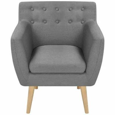 VidaXL Fauteuil Gris clair Tissu 4 VidaXL Fauteuil Gris clair Tissu – Image 2