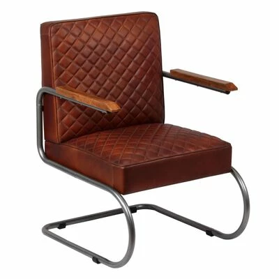 VidaXL Fauteuil Marron foncé Cuir véritable 4 VidaXL Fauteuil Marron foncé Cuir véritable – Image 2